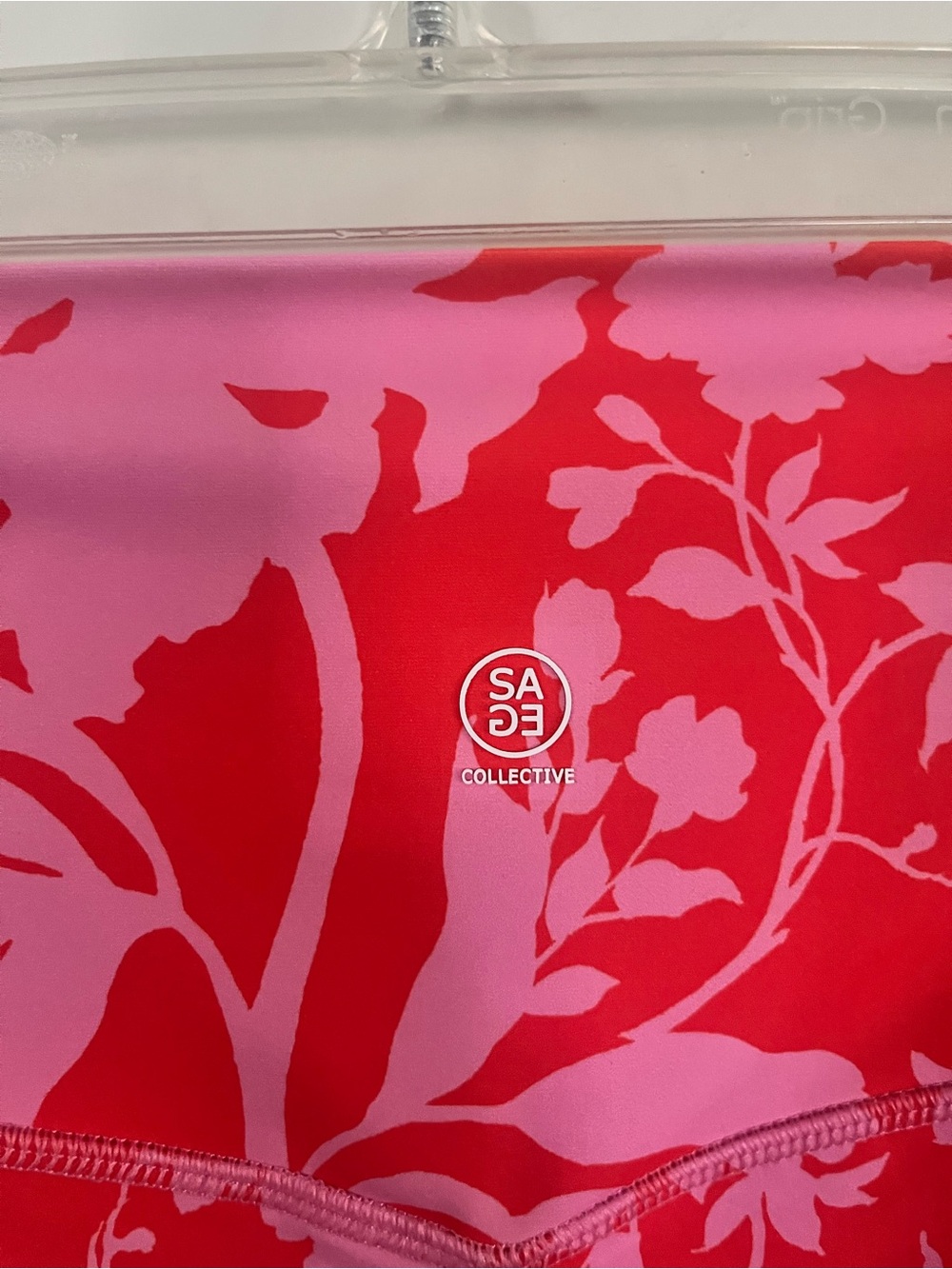Floral High-Rise Bike Shorts in Pink and Red - Picture 3 of 7